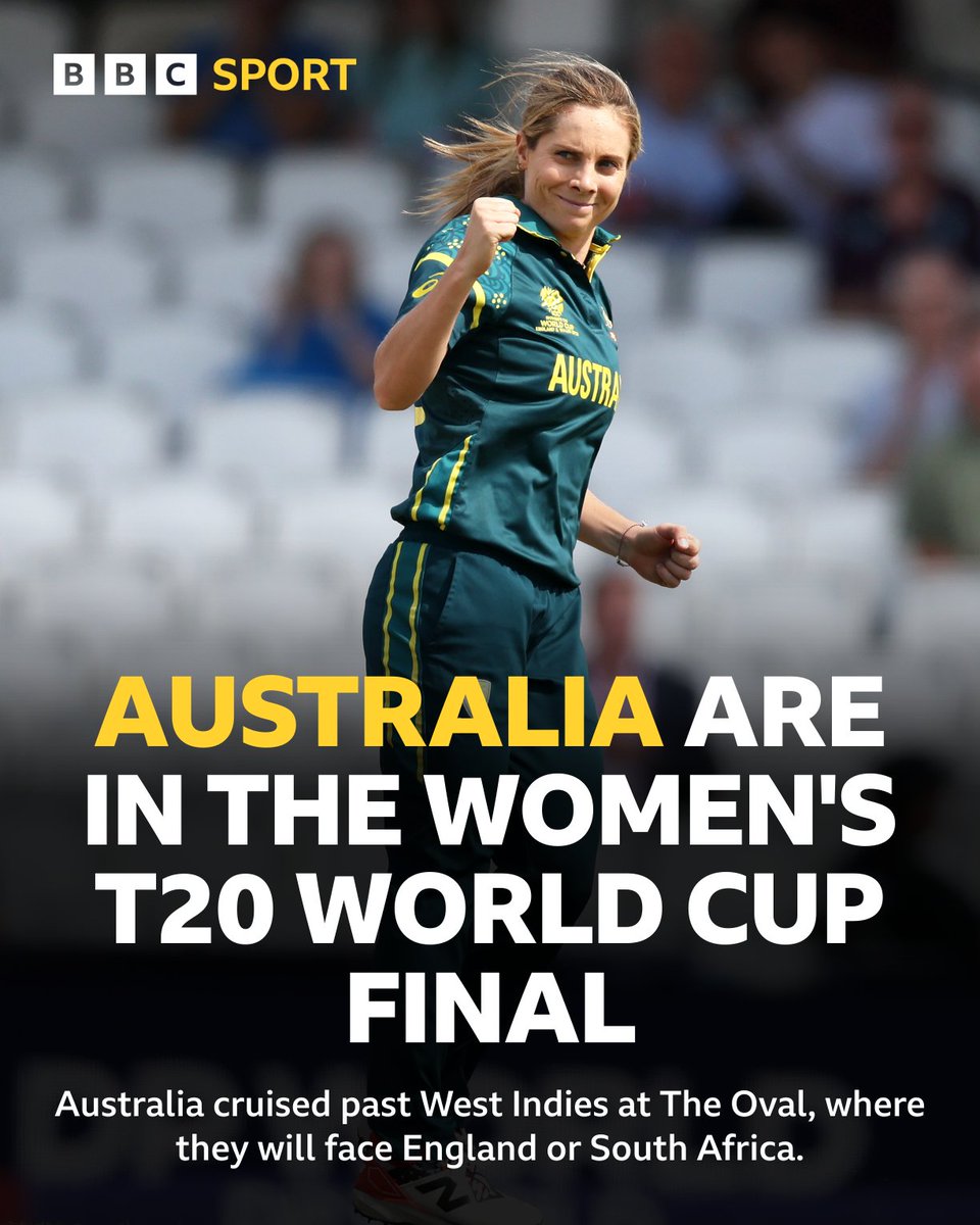 bbctms's tweet photo. A clinical semi-final performance sends Australia into the final ✅

Will they meet England at Lord's? 🤔 https://t.co/scHa7Kxy9E