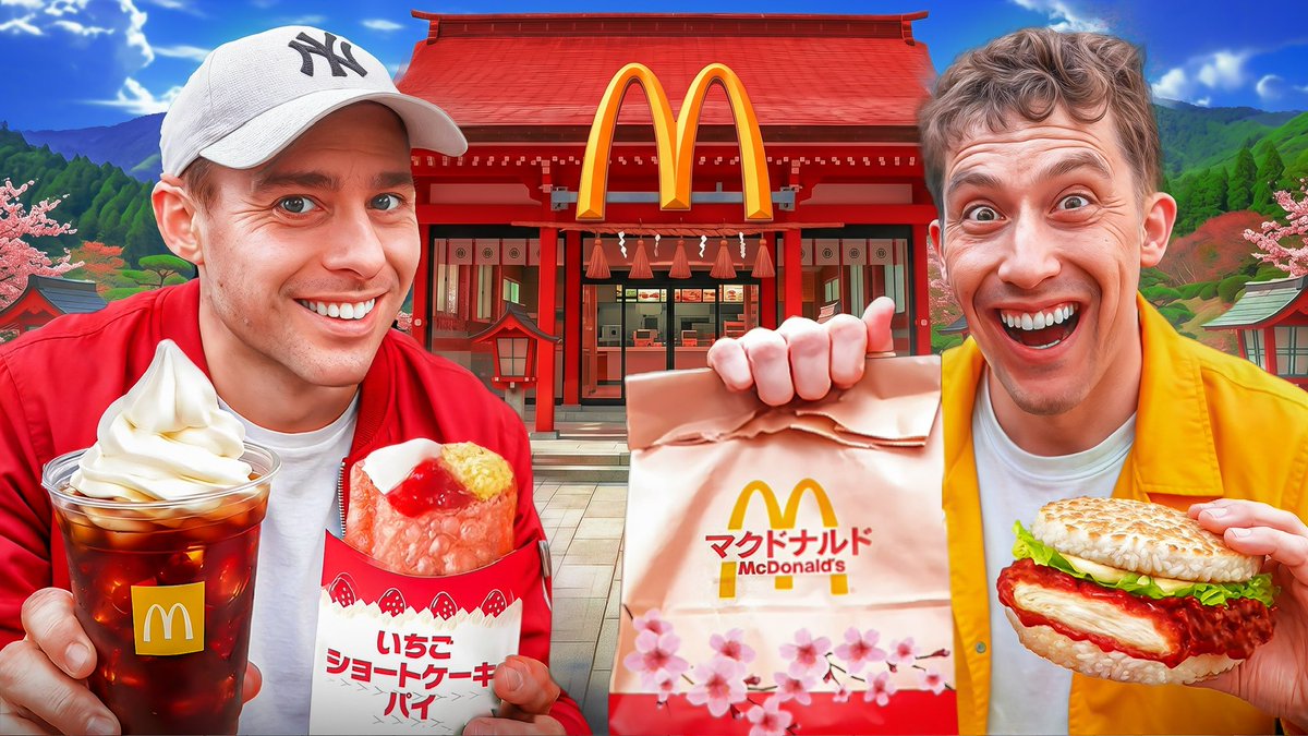 V1per_Gfx's tweet photo. Day 5 Of Consecutive Thumbnail Re-Design Challenge 
This Time for @jolly_brits 

Before/After

Title: Two Britts Try Japenese McDonald’s for the first time

Forgot to post yesterday so posting both together here! https://t.co/fkm28Fx9iQ