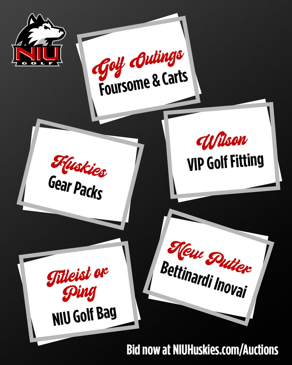 NIU_Mgolf's tweet photo. From now until July 15, NIU Golf is holding an online auction! Check out the collection of items up for bid at https://t.co/JfjFrL8YEH 

All proceeds directly benefit NIU Golf https://t.co/niPRHWrwio