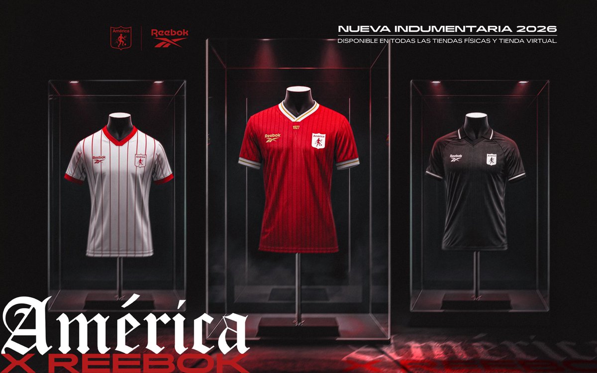 AmericadeCali's tweet photo. 𝗔𝗺𝗲́𝗿𝗶𝗰𝗮 𝘅 𝗥𝗲𝗲𝗯𝗼𝗸. 🔥👹

Encuentra la indumentaria 2026, disponible en tiendas físicas y tienda virtual. https://t.co/9SwUEEEVut