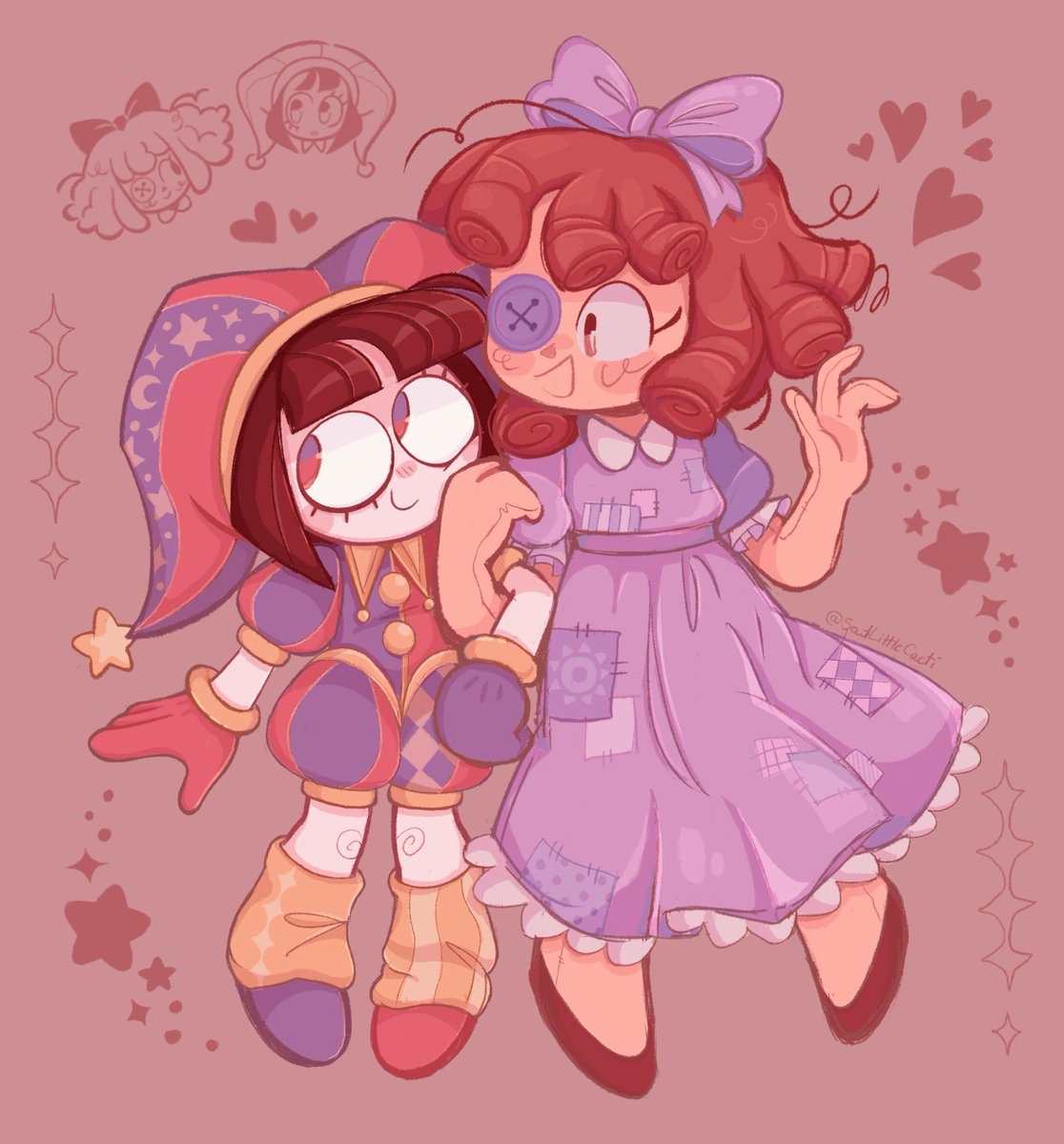 Dandeli0Ons's tweet photo. I can finally draw them again 🌟🧶

#tadc #ragapom #jesterdoll https://t.co/KLsWk0hrrV