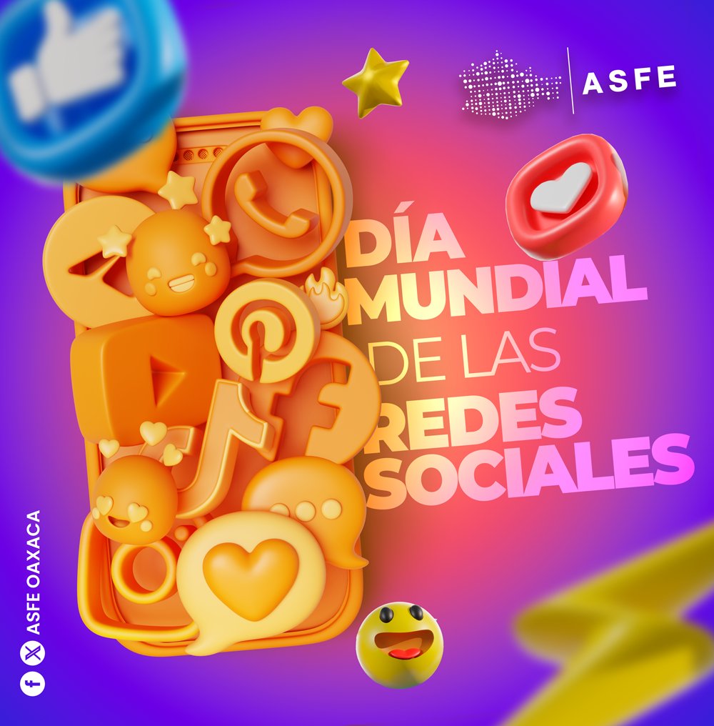 ASFE_OAXACA's tweet photo. 📱🌐 Hoy conmemoramos el Día Mundial de las #RedesSociales.

Desde la #ASFEOaxaca reconocemos que las redes sociales son una herramienta fundamental para fortalecer la cercanía con la ciudadanía, promover la transparencia y mantener una comunicación abierta, oportuna y accesible. https://t.co/0Vk3CsyzQJ