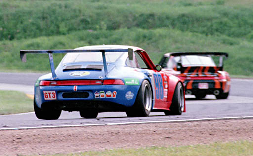 jeracerx's tweet photo. A cheaty 90s IMSA car was Jack Lewis' 911 that was built from a fire damaged 1976 930. Features included a 40 gallon fuel cell that tested at 24 gallons and a 3.8L engine that could pass tech as a 3.6. Lewis used the car from 1992-98, then Spencer Pumpelly for two years after https://t.co/x7g3587o3T