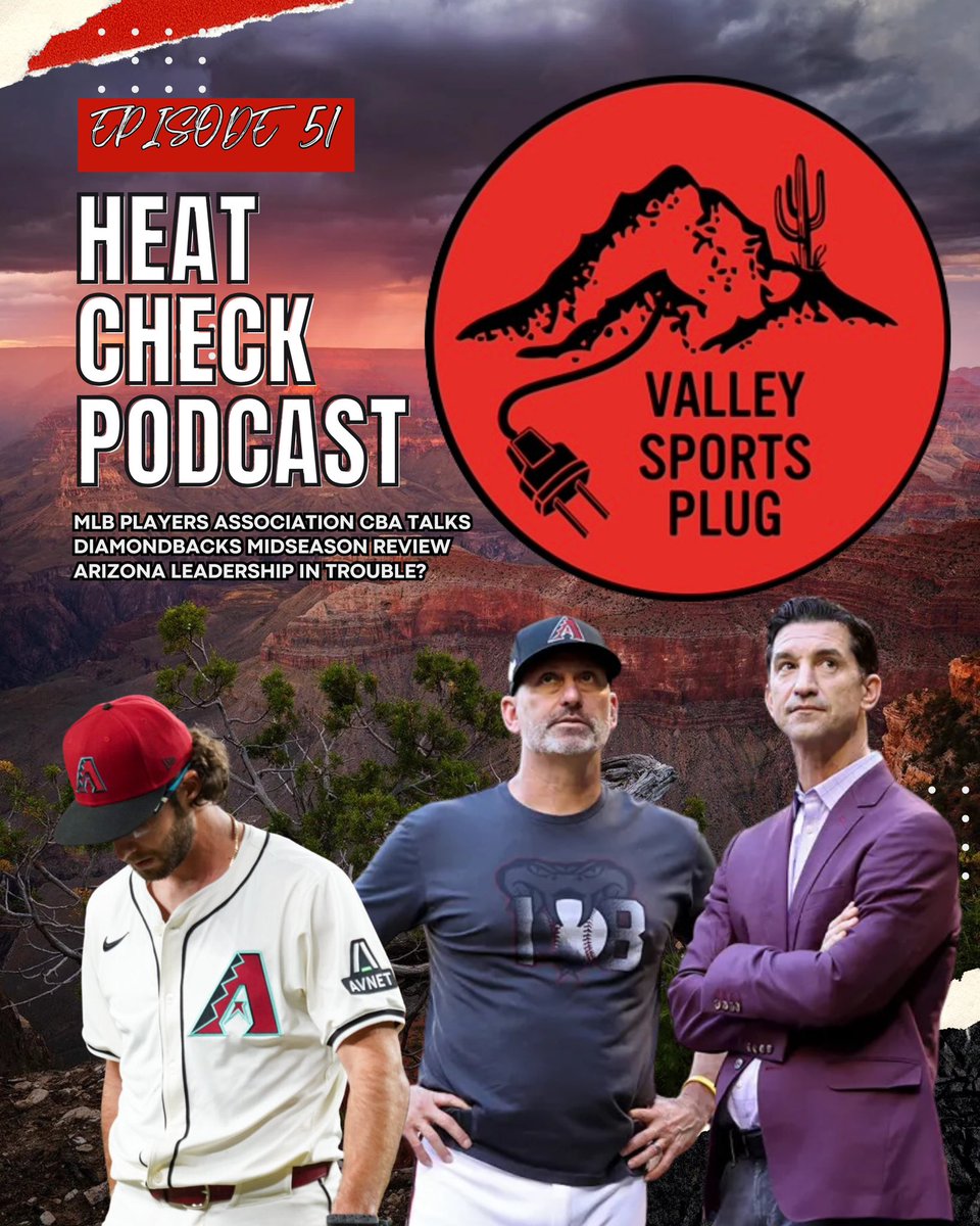 AZ_VSP's tweet photo. MLB Labor Negotiations Put A Cloud On 2027 & The Arizona Diamondbacks Are .500 At The Halfway Point… Again ⚾️

Heat Check Podcast Episode 51 is LIVE on Podcast Streaming Services & Valley Sports Plug YouTube‼️🎧 📺

https://t.co/fjG4waKmxO

#mlb #collectivebargaining #arizonadiamondbacks #baseball #arizonasports