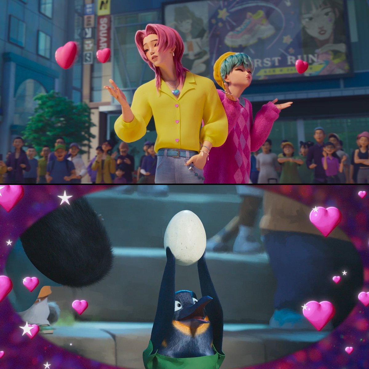 SonyAnimation's tweet photo. KPop Demon Hunters 💞 GOAT crossover https://t.co/R1eYPE7dHs