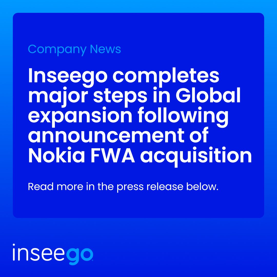 inseego's tweet photo. Inseego is going global.

Today we're sharing the next steps in our international growth - building the foundation to serve customers well beyond North America:

→ New regional sales leadership across APAC and EMEA
→ An international headquarters in Amsterdam - our center for international operations, extending the reach of our San Diego-based global headquarters
→ Continued investment in our engineering center in Athens, Greece
→ And more

These steps set the stage as we work toward our planned acquisition of Nokia's fixed wireless access business - and our evolution into a leading global wireless broadband company.

Connectivity across the global wireless edge, now built for customers around the world.

Read the full press release here: https://t.co/90ZFCM6Oj1

#5G #FixedWirelessAccess #FWA #Inseego #EnterpriseConnectivity