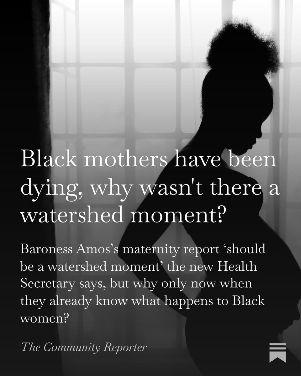 melissasigodo's tweet photo. In 2018, a maternity report showed that Black women were five times more likely to die during pregnancy and childbirth compared to white women - clearly warranting a ‘watershed moment’, except it never came. https://t.co/9t53iVWCgM