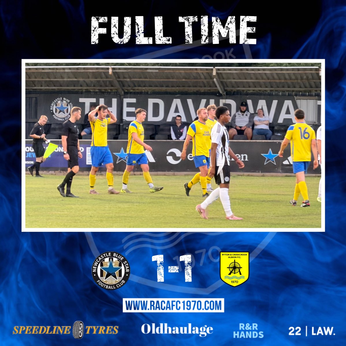 RACAFC1970's tweet photo. FT | Newcastle Blue Star 1-1 RACA

A competitive first outing of pre-season for Nathan Beckham’s side, with plenty of valuable minutes in the legs. Louis Calvert was on target to earn Albion a draw.

Attention now turns to Saturday’s match against Easington Colliery.

#RACA🔵⚫ https://t.co/Bdkgx5LmRo