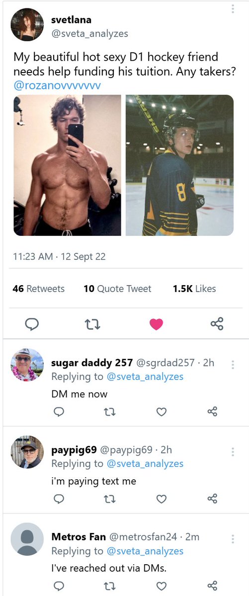troybarretts's tweet photo. #hollanov smau where ilya is a fuckboy reckless d1 hockey player that needs money to cover his tuition and shane is a retired nhl hall of famer who is willing to pay his tuition under the condition that ilya cleans up his hockey game and starts behaving https://t.co/7RvVUPdfDo