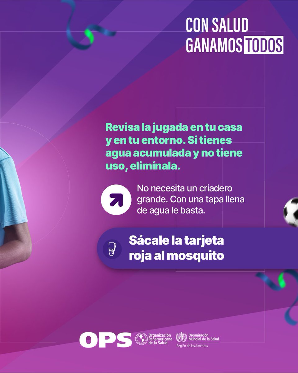 opscuba's tweet photo. Pequeñas acciones en casa hacen una gran diferencia. 

Revisar recipientes y evitar el agua estancada ayuda a cuidar a tu familia y a tu comunidad durante el Mundial.
 
#ConSaludGanamosTodos #CopaMundial https://t.co/BEzlanzkqM
