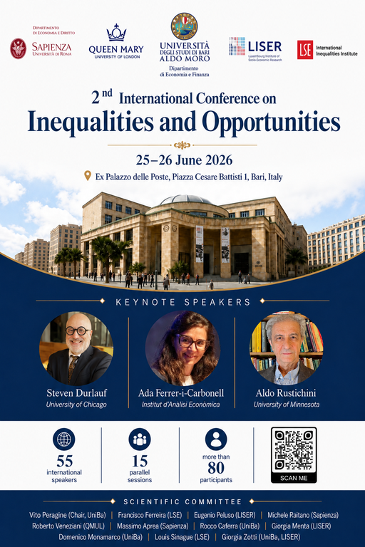 FbkIrvapp's tweet photo. On Friday, 26 June, Giovanna Scarchilli presented the paper Assessing the French Tax-Benefit System in Italy: A EUROMOD-Based “System Swap” at the Second International Conference on Inequalities and Opportunities, hosted by the University of Bari.
@FBK_research https://t.co/tcPZQB6YSR