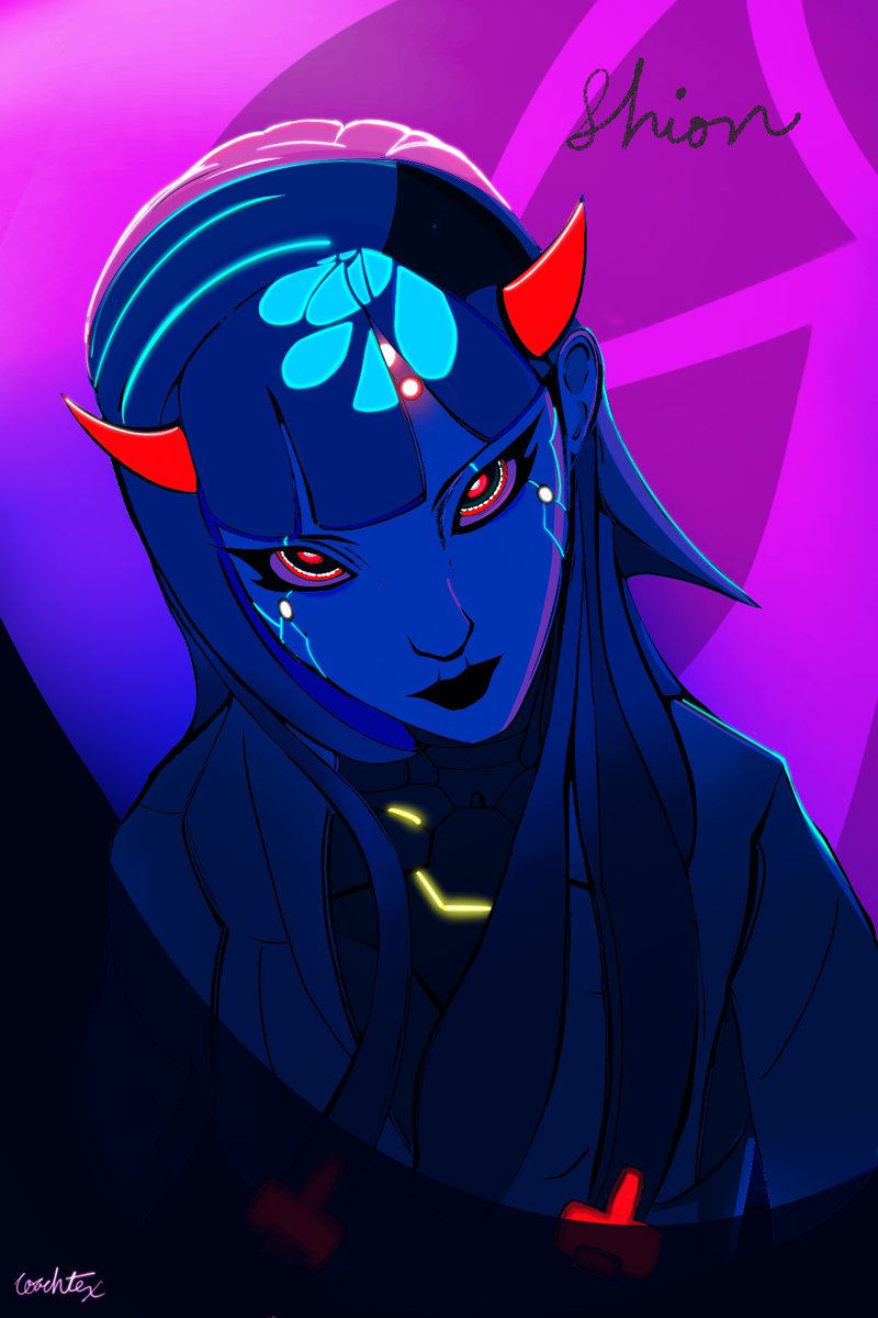 TheCoachTex's tweet photo. Had to draw Shion with such a Cyberpunk vibe… https://t.co/ony3YBgSQ4