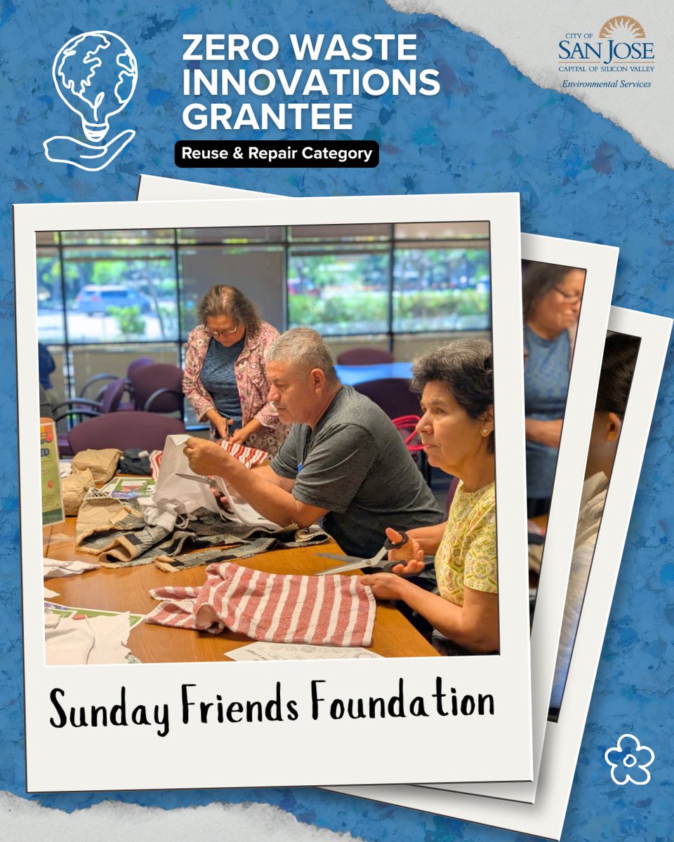 sjenvironment's tweet photo. Zero Waste Innovations Grant Spotlight: @SundayFriends
Sunday Friends Foundation's project provides a repurpose hub where reusable goods will be recovered, repaired, reimagined, and sold at a community marketplace https://t.co/pbMehZlJvL