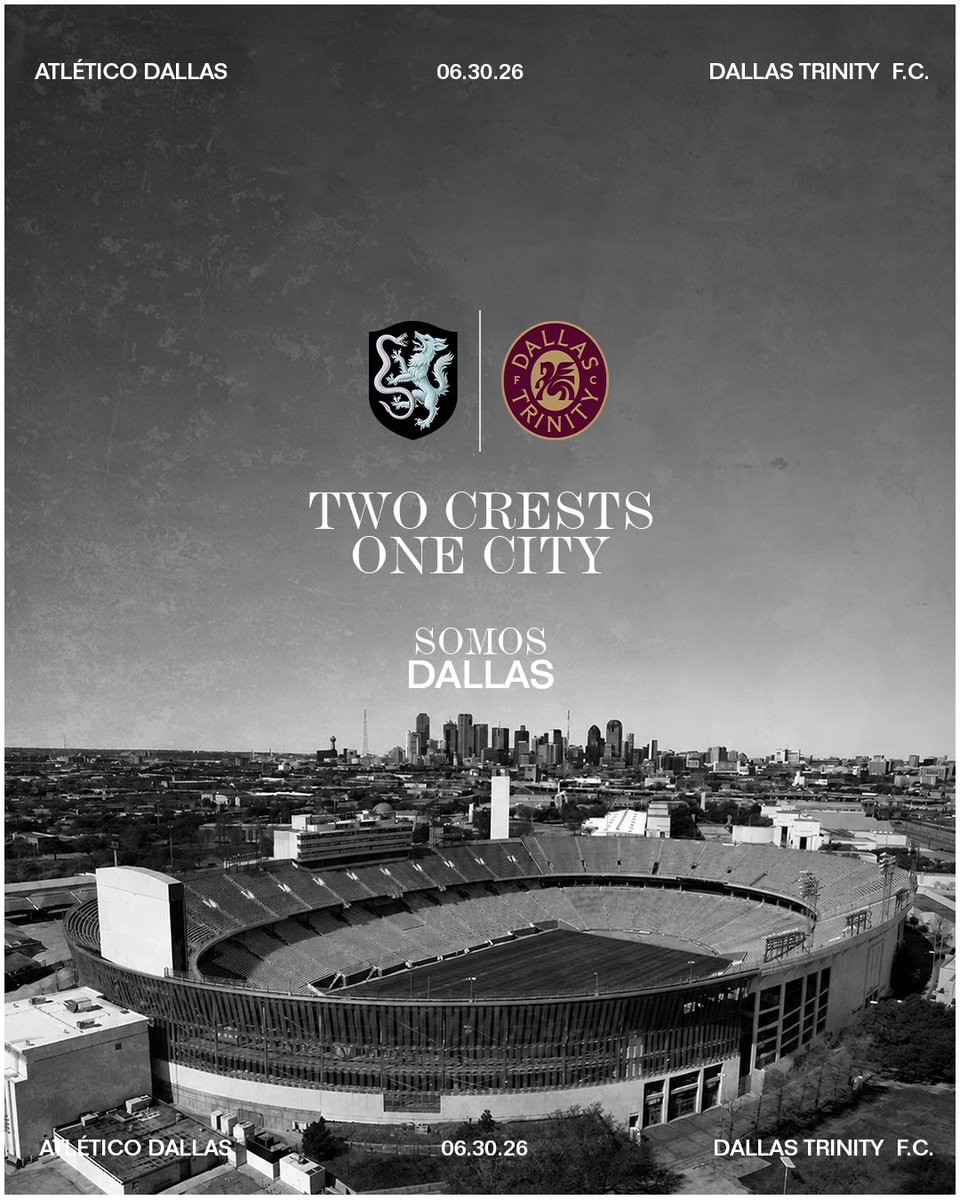 atleticodallas's tweet photo. Atlético Dallas is proud to announce the acquisition of Dallas Trinity FC, uniting professional men's and women's soccer in one of the world's premier soccer cities. Dallas Trinity FC will continue to compete in the Gainbridge Super League as both clubs build toward a shared future in North Texas. 
 
Two Crests. One City.
Somos Dallas.
 
Read the full press release: https://t.co/UgWy2iAHGL
