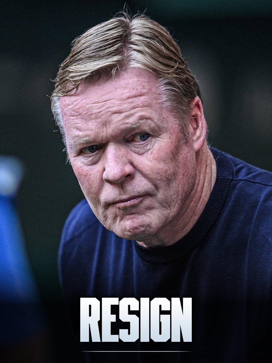 FabrizioRomano's tweet photo. 🚨 BREAKING: Ronald Koeman resigns and leaves his job as Netherlands head coach. 🇳🇱 https://t.co/AScGNpKUgo