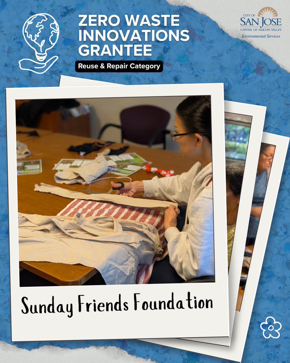 sjenvironment's tweet photo. Zero Waste Innovations Grant Spotlight: @SundayFriends
Sunday Friends Foundation's project provides a repurpose hub where reusable goods will be recovered, repaired, reimagined, and sold at a community marketplace https://t.co/pbMehZlJvL
