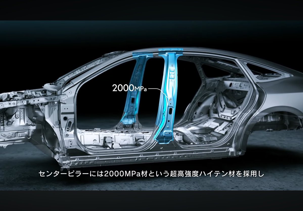 Aidu_Lexus's tweet photo. 新型ESのボディ剛性、半端ないな。
2000MPa級は現時点でも最高クラスの超高張力鋼板。

乗員の安全性を高めるだけでなく、車体のねじれ剛性も大幅に向上。乗り心地だけでなく操縦安定性も高まり、ラグジュアリーセダンでありながらドライバーズカー寄りの味付けになっている。 https://t.co/FofTxSAW6s