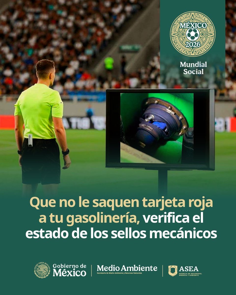 agencia_asea's tweet photo. ¿#SabíasQue una de las funciones de los inspectores de la #ASEA es verificar la #SeguridadIndustrial y la #SeguridadOperativa en las gasolineras del país? 

Recuerda que con sellos mecánicos rotos, se compromete la hermeticidad de los contenedores lo que pudiera provocar derrames que comprometan la seguridad de las personas y causar afectaciones al ambiente, por lo que ante una visita de inspección esto es causa de una medida de seguridad consistente en Suspensión de la actividad.

Evita sanciones y revisa el estado de los sellos mecánicos de tu estación de servicio.

#SeguridadAmbiental 
#SomosASEA