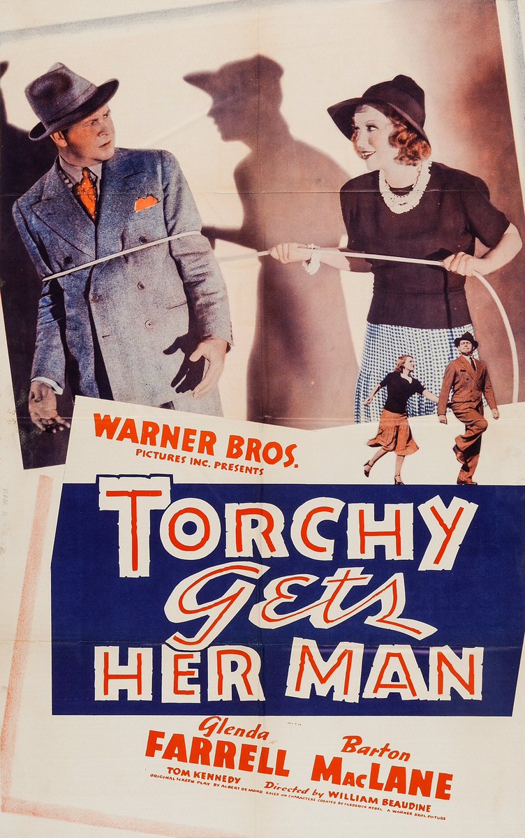 FrankMalfitano's tweet photo. ALTERNATE FILM OF THE DAY: Very talented actress #GlendaFarrell would be 122 today so here’s 1 of her popular #1930s series from’38 as scrappy reporter outwitting cops as usual she’s better than the ok movie. There’s a handsome German Shepherd though 🐕 #BartonMacLane #TomKelly https://t.co/5xJFxPpVyK
