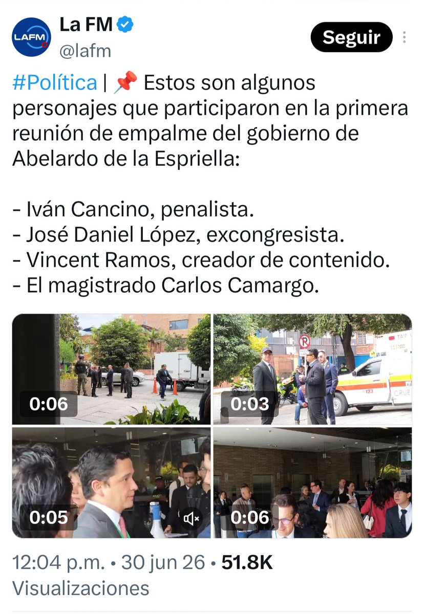 AlejamillerR's tweet photo. ¿Qué hace el Magistrado de la Corte Constitucional, Carlos Camargo, en una reunión de empalme?
¿Y la independencia de la justicia y las ramas del poder público dónde quedan? https://t.co/BBmqA1e1gT