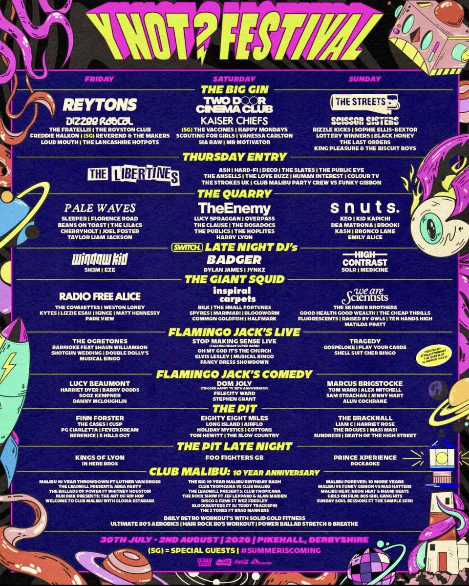 ShaunryderX's tweet photo. Happy Mondays play Y Not Festival in Derbyshire on Saturday 1st August 2026 🪇🕺🏻

Tickets 👇🏻
https://t.co/yjSt4a0QjP

#HappyMondays #YNot #Festival #Livemusic #Derby 
@ynotfestival https://t.co/LQOO1JJVzL