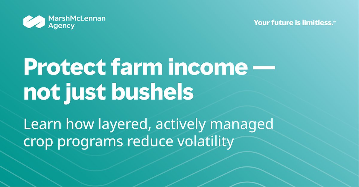 AdamatMMA's tweet photo. Volatility is the new normal — your insurance strategy should reflect that. This short from @Marsh_MMA lays out practical design and timing tips. Read and share your biggest risk. #CropInsurance #Agribusiness https://t.co/BadXpVrW7b https://t.co/keQ6FSrwZr