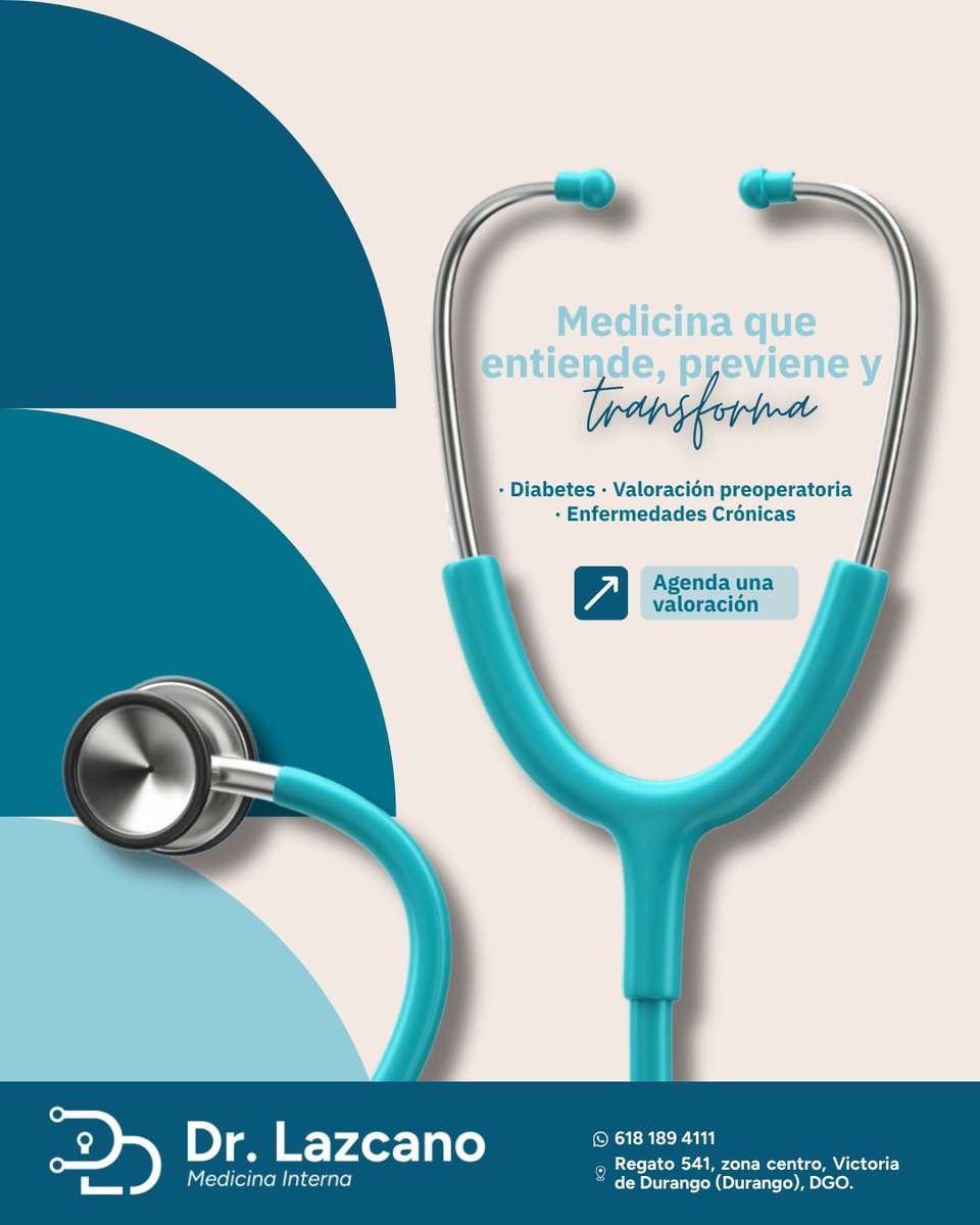 lazcano_dr's tweet photo. La medicina no solo trata enfermedades, también acompaña personas. 🩺

Atención integral para la prevención, diagnóstico y control de:
✔ Diabetes
✔ Enfermedades crónicas
✔ Valoraciones preoperatorias

🩺 Agenda tu valoración médica. https://t.co/nX7IkyRHRR