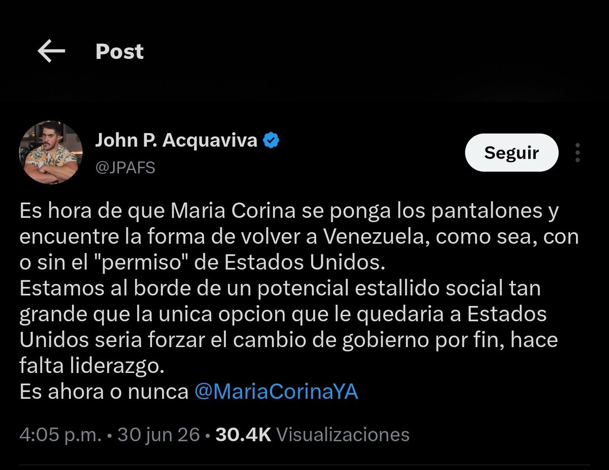 ipoolgian's tweet photo. Los que están promoviendo un estallido social curiosamente están todos fuera de Venezuela y le hacen propaganda a María Corina. https://t.co/8N4mboG4sj