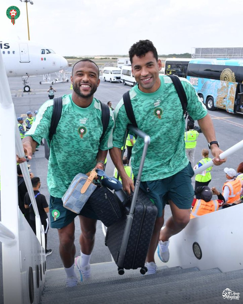 EnMaroc's tweet photo. بعثة منتخبنا الوطني تتوجه إلى هيوستن 🇺🇸

Our National Team delegation heads to Houston ✈️

#DimaMaghrib 🇲🇦 #FIFAWorldCup https://t.co/F7fR8SmpEb