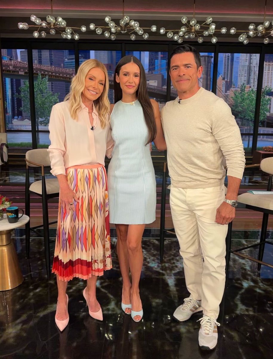 nindobrre's tweet photo. Nina Dobrev as a guest in Live with Kelly and Mark in New York today https://t.co/4sMEAAxLjG