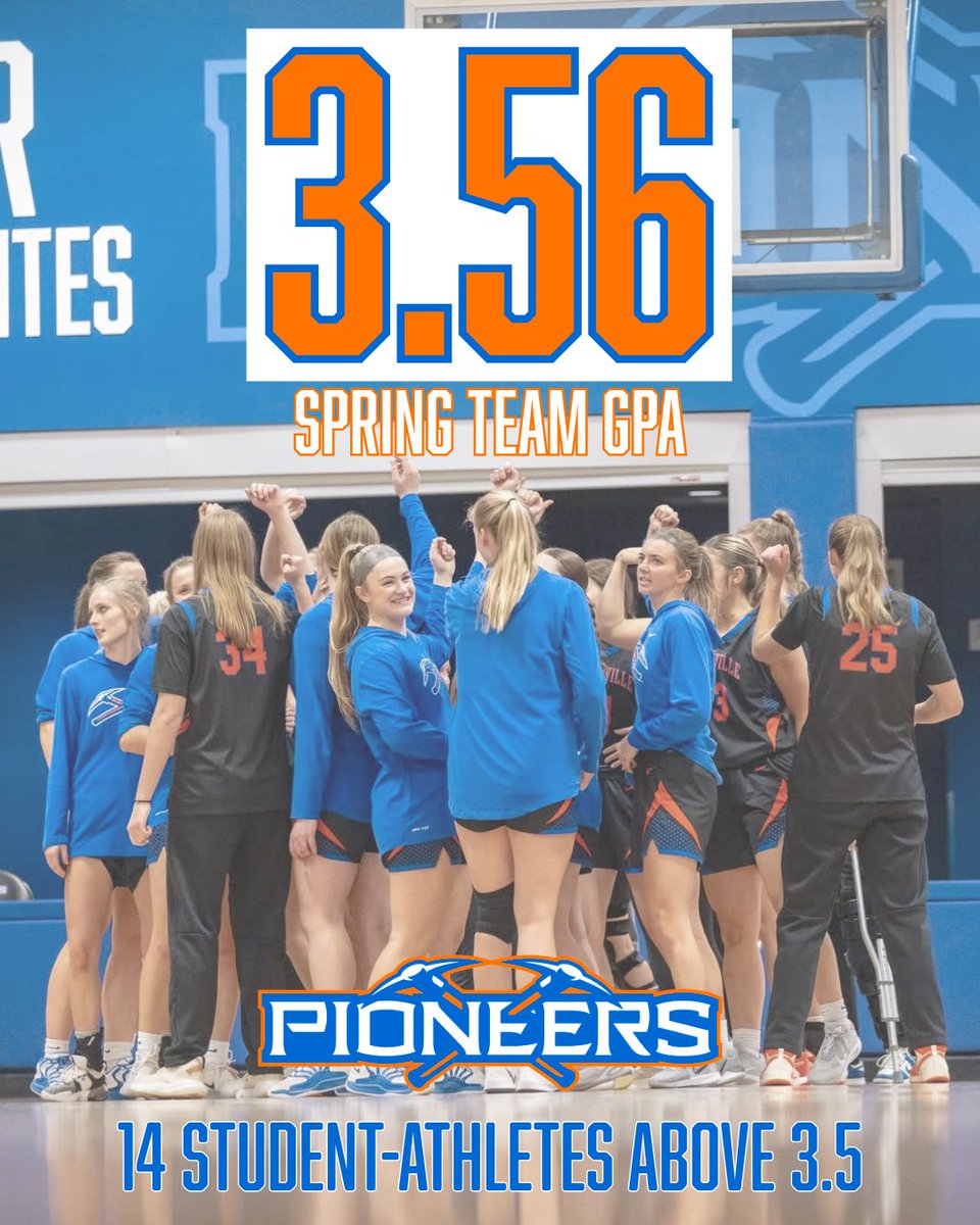 UWPlattWBB's tweet photo. 📚 Our Pioneers finished the Spring semester with a 3.56 team GPA, including three student-athletes who earned a perfect 4.0 GPA! 👏

Proud of the work our team continues to put in on and off the court 💙🧡

#SwingTheAxe ⛏️ https://t.co/M4VEYIqsAD