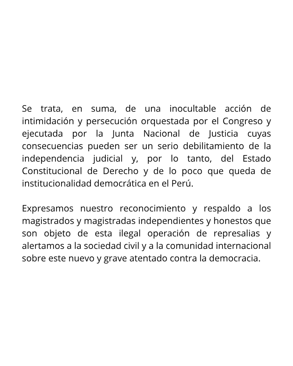 idehpucp's tweet photo. 📣 #Pronunciamiento El IDEHPUCP rechaza la intimidación que ejerce la JNJ y afectan a la independencia judicial al perseguir a jueces independientes que han recurrido al control difuso y al control de convencionalidad para inaplicar normas que promueven la impunidad. https://t.co/u2kJXYpXte