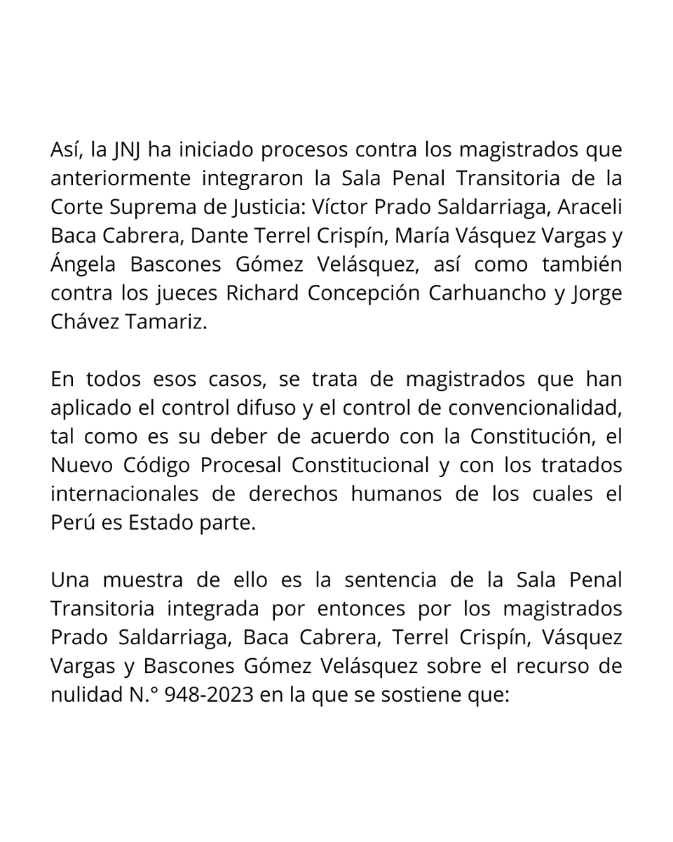 idehpucp's tweet photo. 📣 #Pronunciamiento El IDEHPUCP rechaza la intimidación que ejerce la JNJ y afectan a la independencia judicial al perseguir a jueces independientes que han recurrido al control difuso y al control de convencionalidad para inaplicar normas que promueven la impunidad. https://t.co/u2kJXYpXte