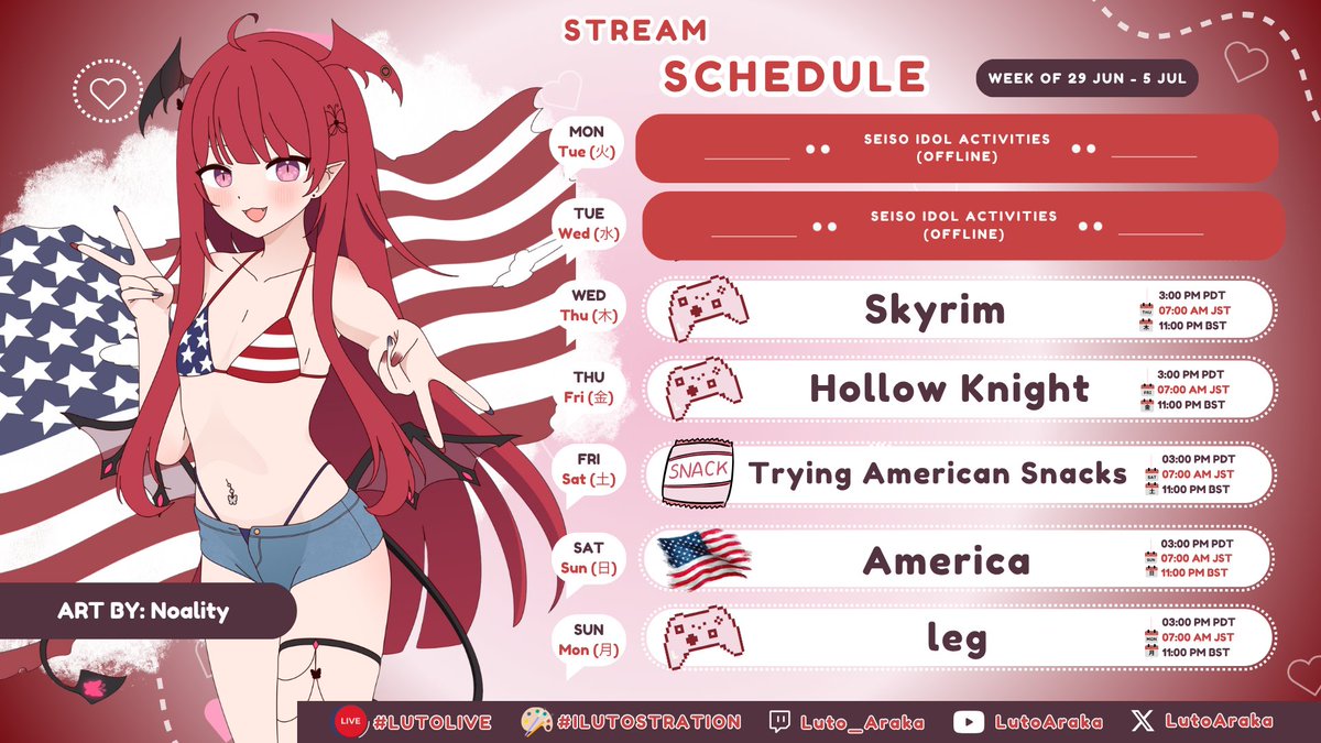 LutoAraka's tweet photo. When in America!
Lucky charm?

Tags
Live: #LutoLive #るとライブ
Art: #iLutostration #イるとストレーション
Meme: #kusAraka #草らか
Nsfw: #LewdoAraka

ART BY: @/Noality! Thank you! https://t.co/7YHhTVH47l