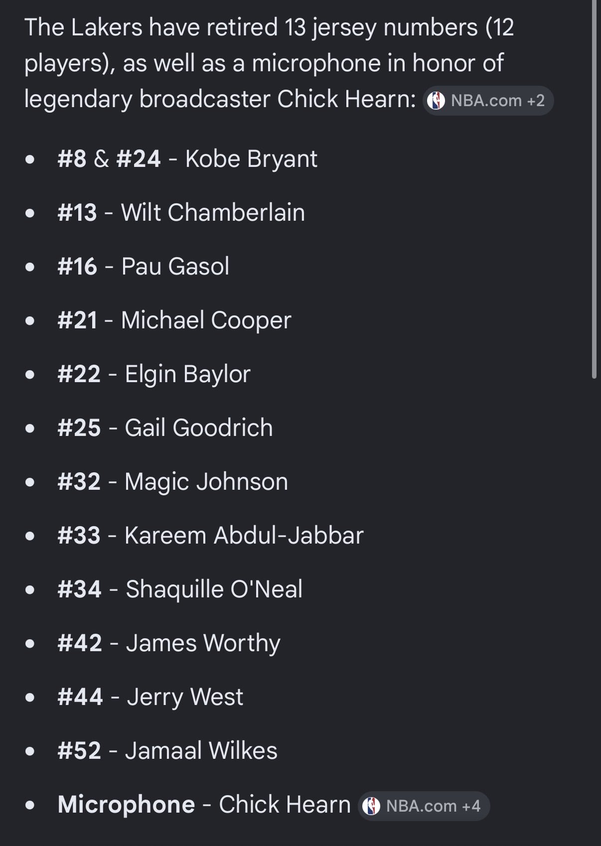 What has he done for the Los Angeles Lakers as an organization not the NBA. Compare him to these LAKERS and tell me why his number belongs next to theirs .. get off his NBA dick and speak LAKERS organization to ME. https://t.co/feG2dlBpOD
