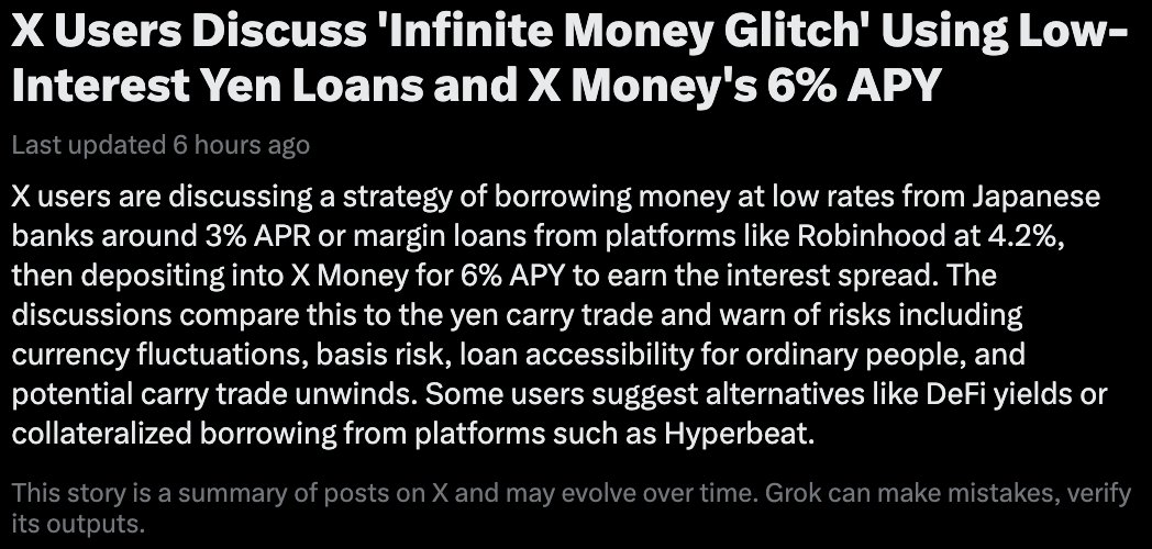 Xmoneysolana's tweet photo. People still don't understand the scale of @XMoney solana:5csfa95Xf8ebiCwP9joQ7mtC8KwFvnnejnYx5FbYpump 

1) It will be the biggest stimulus payment or 'trenches airdrop' from any financial institution (excluding governmental) ever. 

There is $25 welcome bonus for every X user. This equates to billions based on 600m X users...

2) The APR of 6% is higher than any other competitor (Apple, Robinhood, Chase, Goldmans, Bank of A, Cash App...) Once fully live the amount of cash inflows will be staggering - it will billions of dollar across the X user base

3) 3% cashback for spend - once again higher than any of its competitors / earn more while you spend 

4) No foreign transaction fees

5) $10m FDIC protection - more than any other competitor

6) Backed by the richest man in the world: Elon Musk. And owned by one of the biggest companies $SPCX 

7) Instant P2P 

8) Creator payouts within the X platform 

9) Many of the key people at X building and developing @XMoney have crypto backgrounds (a Solana Labs Adviser / the former Head of Base / the former CPO at Aave Labs etc etc). 

If you cannot see the vision where integrated trading will be a feature via cashtags (including crypto trading) you are thinking too small. Cashtags trading was already confirmed earlier this year with a trading pilot for X users in Canada. 

This is arguably the biggest onboarding event ever (in terms of money inflows onto a platform and also money close to the trenches). This is the bridge for retail funds to digital assets/banking.