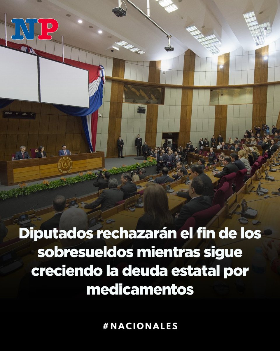 NOVA_Paraguay's tweet photo. 🏛️ Diputados debate suspender sobresueldos del Estado. El oficialismo anticipó su rechazo al proyecto.

Leé la nota completa en https://t.co/taOTxzkNHi

¿Qué opinás? Te leemos 📲
.
.
.
@YAMILESGAIB @Raulben @bachinunezpy #NOVAParaguay #Sueldos #Deuda #Medicamentos https://t.co/L6ALAGR4XS
