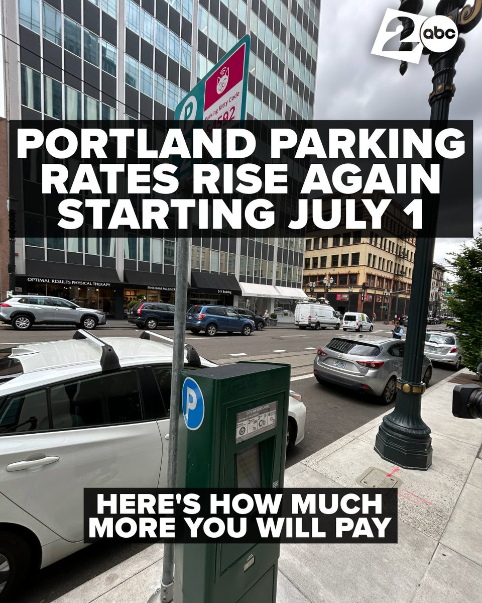 KATUNews's tweet photo. Life is about to get a little more expensive for Portlanders who regularly feed parking meters, park in city-owned garages, and purchase annual or monthly parking passes.

HOW MUCH WILL IT GO UP? https://t.co/ZFB9UH9jjt https://t.co/lmL4ETWGyJ