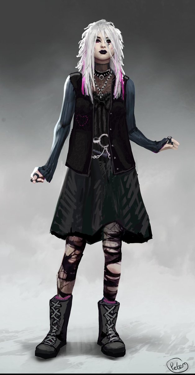 DBDHellraiser's tweet photo. I redesigned Sable’s default to be more Goth. Let me know what you think

I tried to keep band symbols off and to keep as much of the original intent behind her https://t.co/2gjuMpqvKa