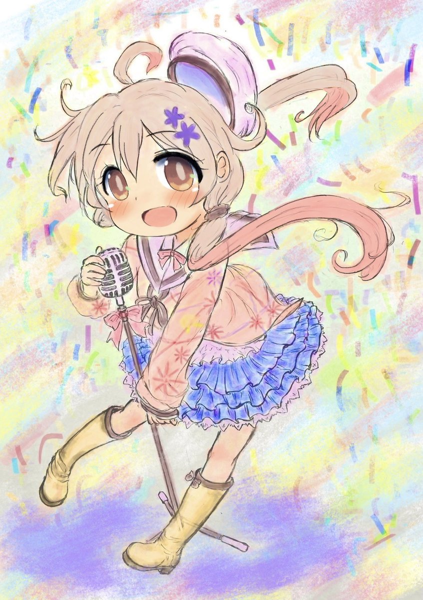 katamigase's tweet photo. おはようございます🍡
今日7月1日は声優・新田ひよりさんの誕生日🎂
というわけで今日のまひろちゃんは『おちこぼれフルーツタルト』より、桜衣乃ちゃんの格好です https://t.co/97rOEwclIu