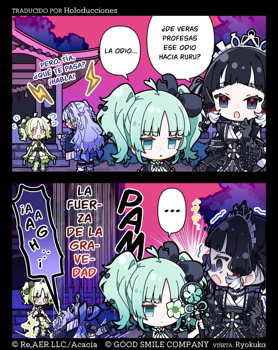 holoducciones's tweet photo. Tradu en español:

Continúa la acogedora serie de cómic de dos viñetas de #まのむら (Manomura):
«¿Y ahora a quién ahorcamos?».

Capítulo #24: «La odio»

※ REPARTO ※
Mimi Kizaki, la quejica
Ruru Kizaki, la gemela
Amane Yakushido, la sincera
Maria Kuroyagi, la que quiere morirse https://t.co/RFnQmHYMay
