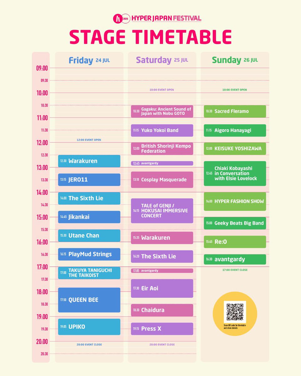 jammbara's tweet photo. アバンギャルディ@ HYPER JAPAN Festival 2026 in Olympia, London

今月末のロンドンのタイムテーブルが発表されました

大トリじゃん🫪

#avantgardey
#アバンギャルディ

hyperjapanofficialのInstagram
https://t.co/YsYzTSlKbh https://t.co/HX6jMbPYU4