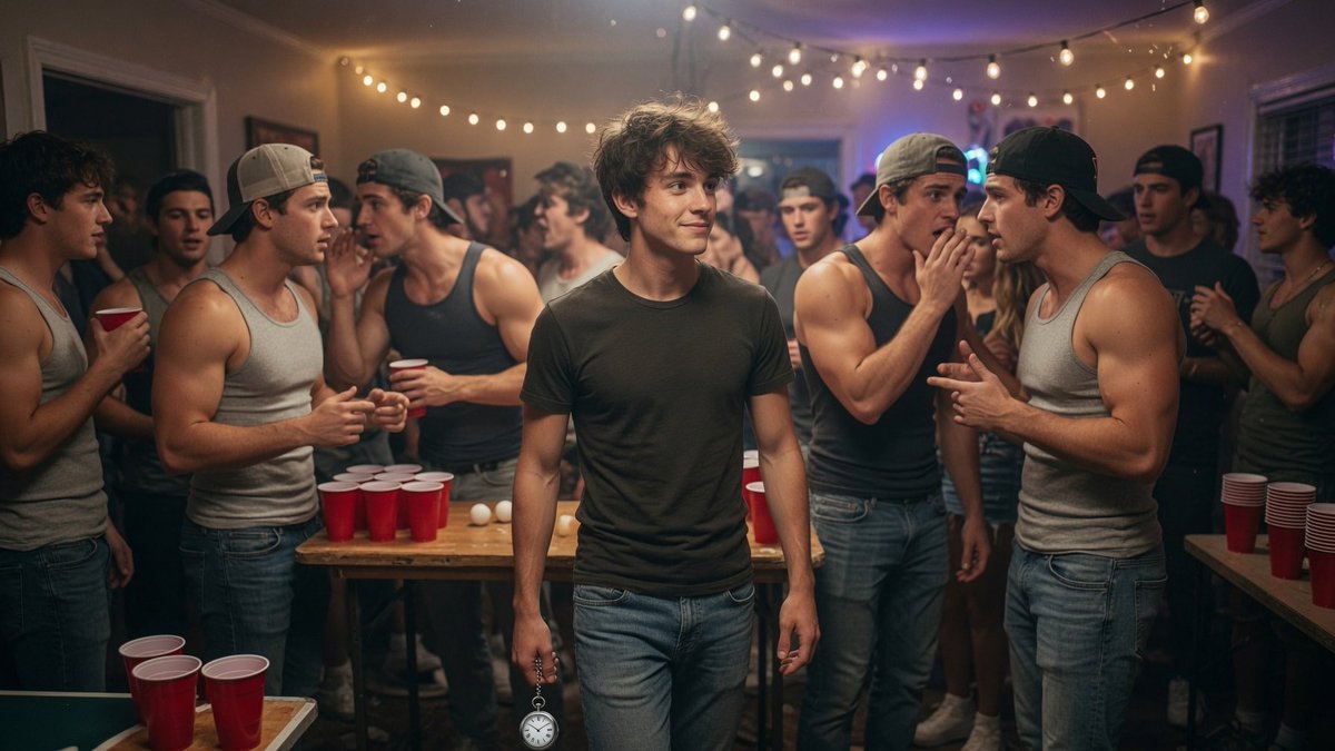 Hypnoderpfella's tweet photo. He showed up to the frat party like any other night but the door bro blocked him with a smirk—can’t come in dude this is only for alphas. He smiled, pulled a silver pocket watch from his pocket, and little did the house know that thirty seconds later the same guy would be drooling at the entrance mumbling come…in… while he strolled inside past every confused jock until one more swing of the watch had the whole frat blank-eyed in jockstraps and backwards caps lined up for him #gayhypnosis #hypnosis