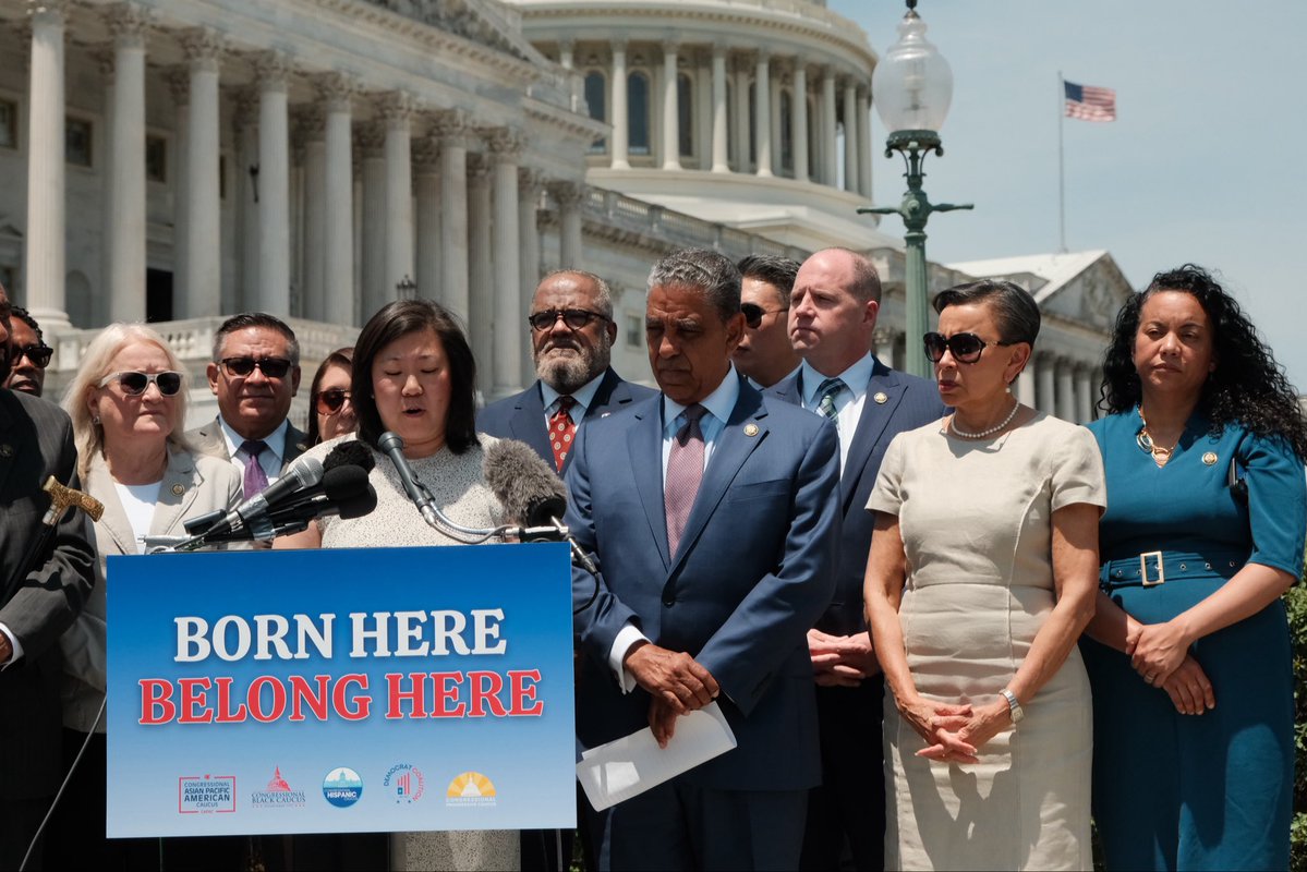 TheBlackCaucus's tweet photo. Today, the Supreme Court rejected Trump’s unconstitutional attack on birthright citizenship.

For more than 150 years, the 14th Amendment has guaranteed that everyone born in the United States is an American citizen. Today’s decision reaffirms that constitutional promise and rejects efforts to rewrite it.

This victory matters—but the fight to protect our rights, our Constitution, and equal justice under the law is far from over.