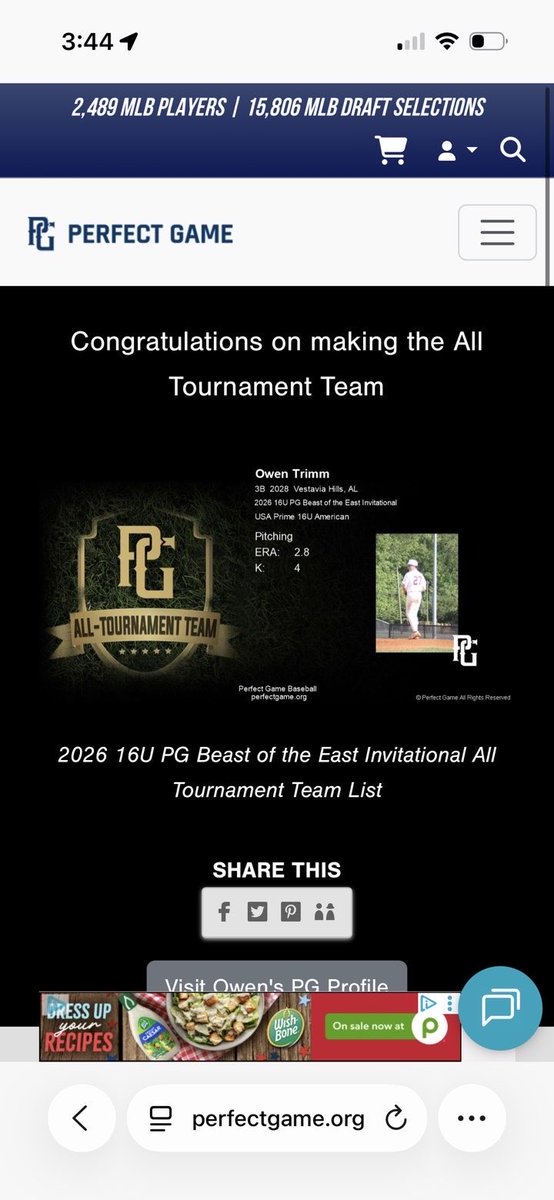 owentrimm3's tweet photo. Thank you @PerfectGameUSA for putting me on all tournement team at #beastoftheeast 
@PG_Scouting 
@PG_Uncommitted 
@USAPrimeNat https://t.co/cDVRz8pvzw