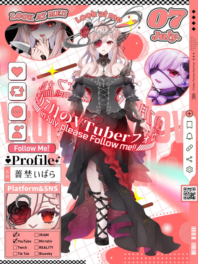 oO_0x0_3's tweet photo. 修行中イラストレーター兼セルフ受肉Vtuber
人間観察と呪いが趣味の魔女、薔埜いばらです🌹

⿻ よく叫ぶ、ちょっと様子のおかしいぽんこつ脳筋☝️
⿻ ゲーム・歌・お絵描きを中心に活動
⿻ サンホラ┆まどマギ┆ポケモン┆ウマ娘 好き
⿻ Live2D 8～9月頃実装予定 .ᐟ.ᐟ

#7月のVtuberフォロー祭り https://t.co/NkAHH8gvBD