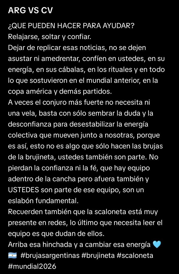 brujinetaok's tweet photo. Lo que tanto nos preguntaron: 
¿cómo ayudar en el partido de arg vs cabo verde? 👇🏼 https://t.co/8JX7NgzKL6