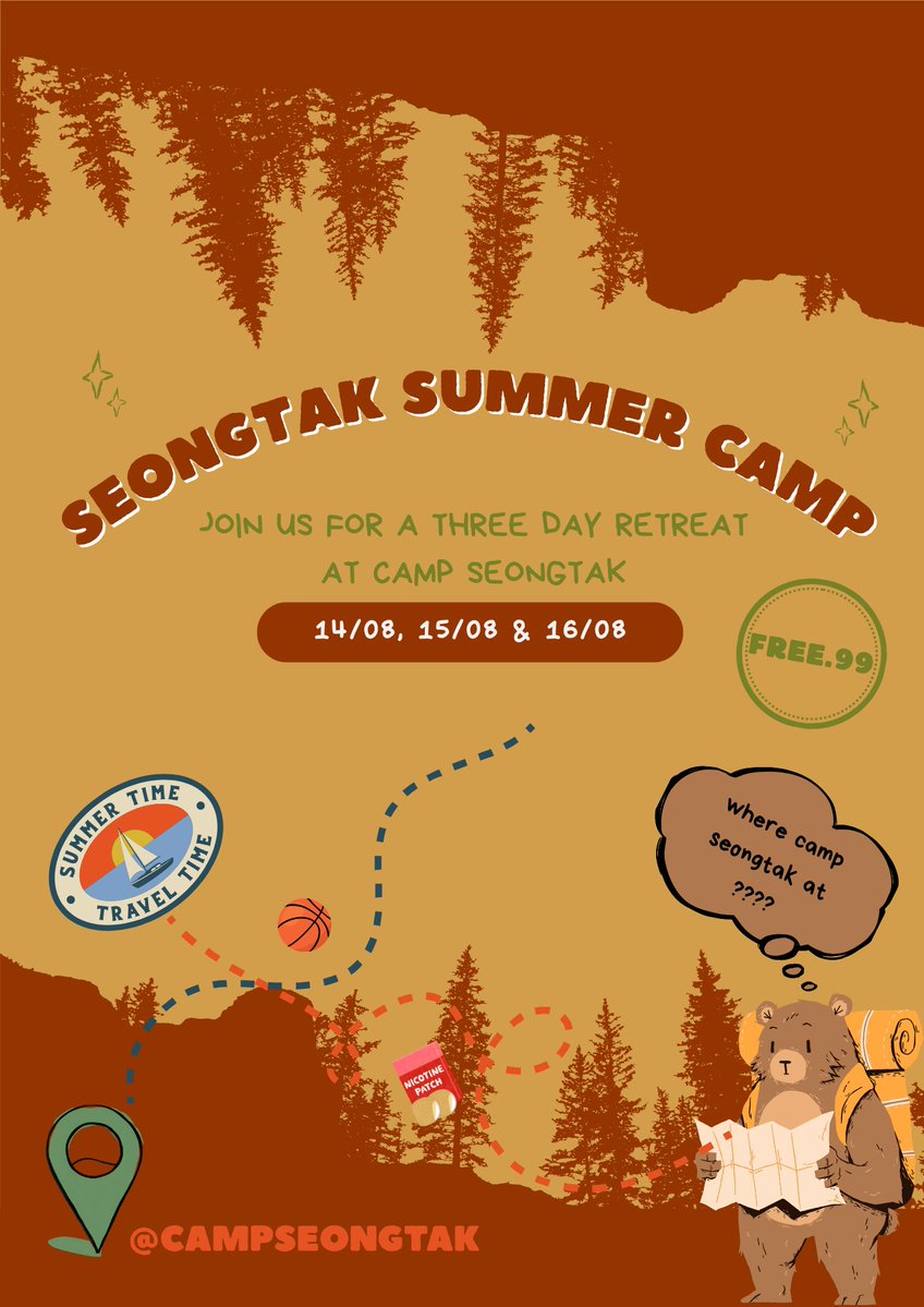 campseongtak's tweet photo. Hey campers, gear up for the hottest weekend of the summer! Camp Seongtak coming very soon, follow for updates and enroll quickly! #CAMPSEONGTAK https://t.co/rSIJn0WAXj