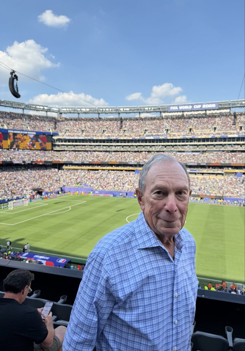 MikeBloomberg's tweet photo. The World Cup is more than a tournament. It’s a reminder of how sports can bring people, cultures and communities together. https://t.co/J7mms2KGB8