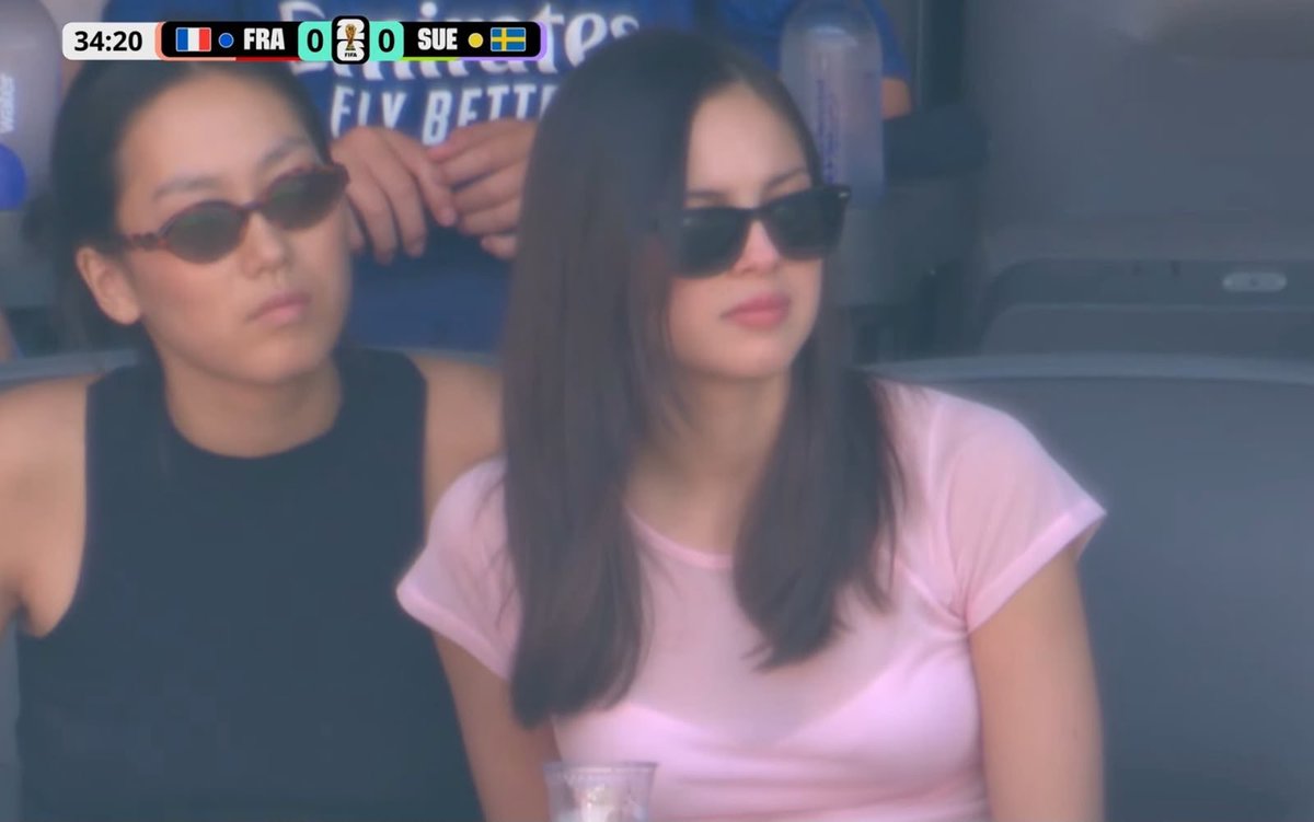 DailyRodrigo's tweet photo. Olivia with Madison Hu at the France vs Sweden game! https://t.co/PeCCCl1j8f